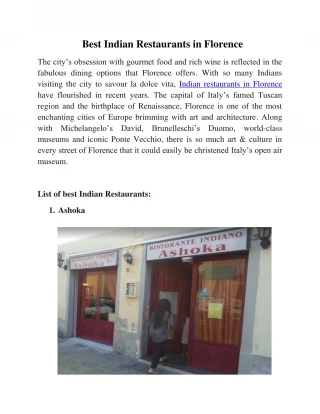 Best Indian Restaurants in Florence - slide 1