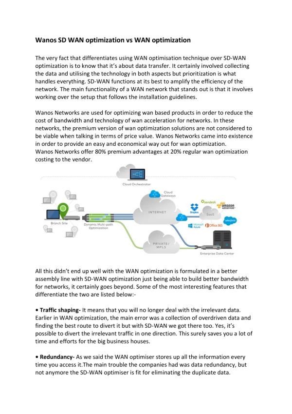 wanos sd wan optimization vs wan optimization