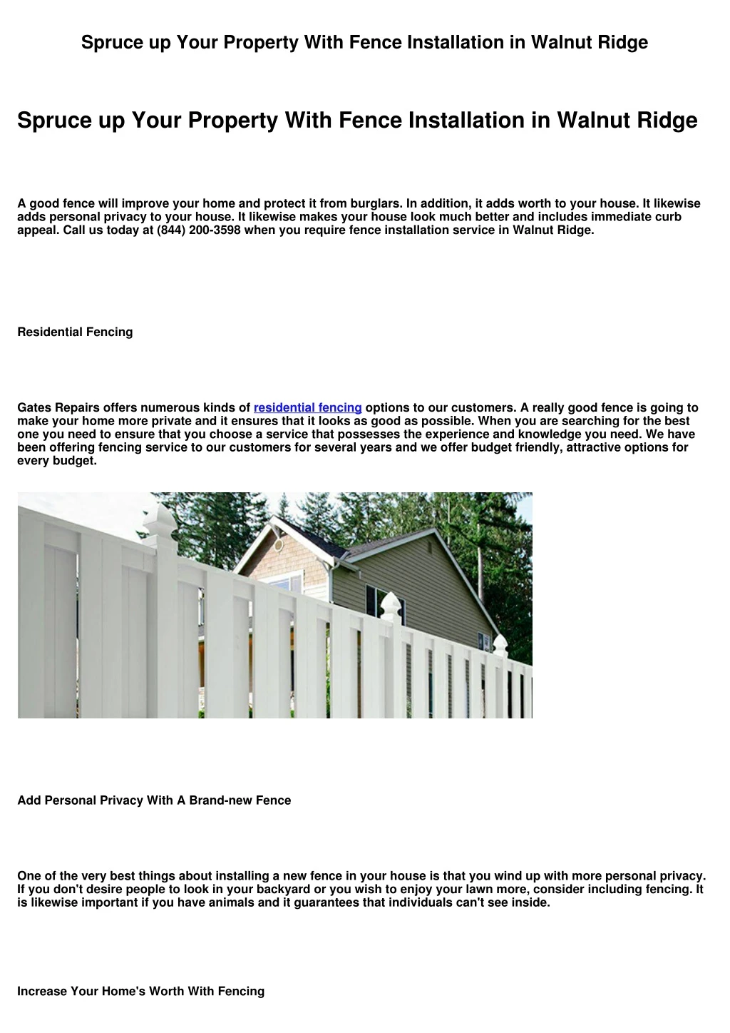 spruce up your property with fence installation