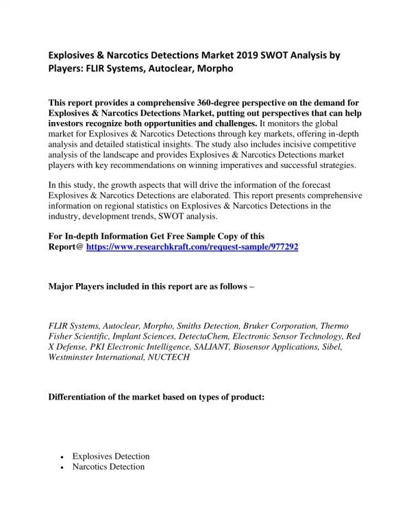 explosives narcotics detections market 2019 swot