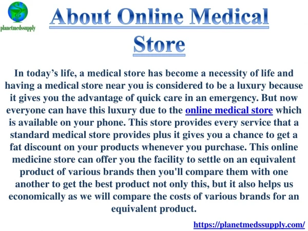 Online Medical Store | Planet Meds Supply