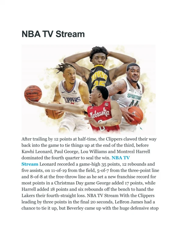 NBA TV Stream