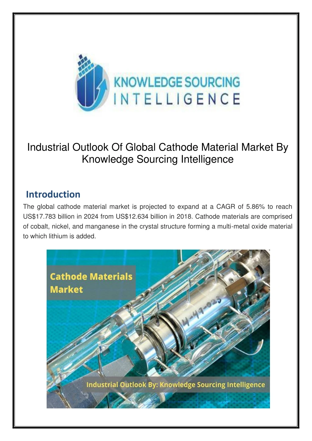 industrial outlook of global cathode material