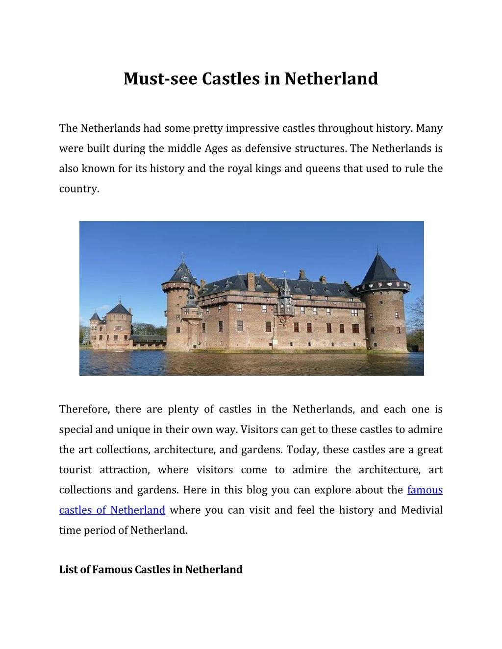must see castles in netherland