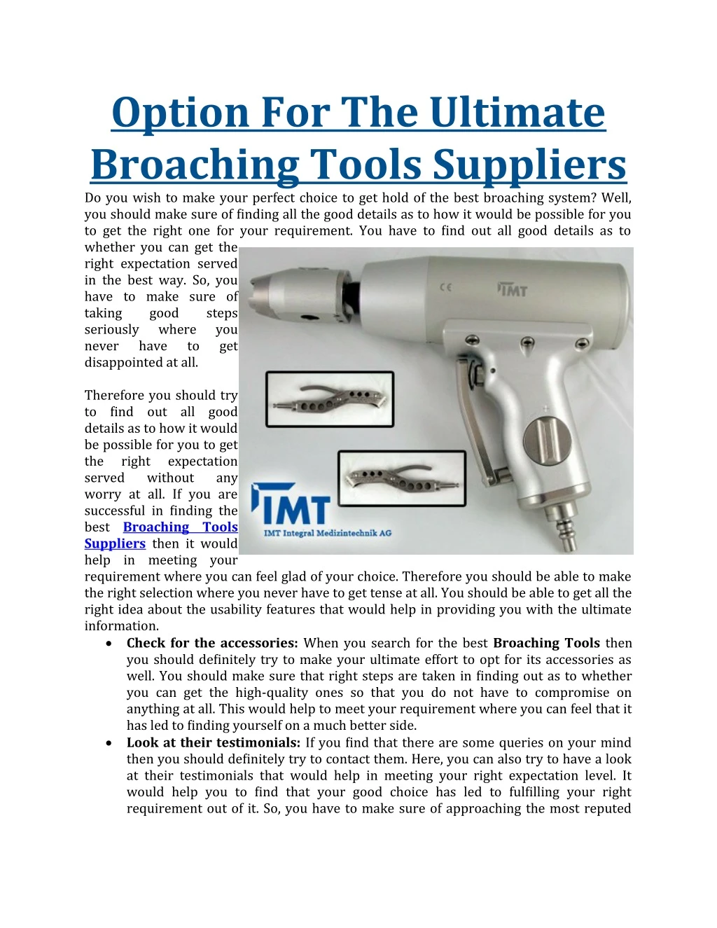 option for the ultimate broaching tools suppliers