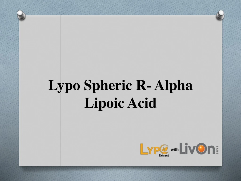 lypo spheric r alpha lipoic acid