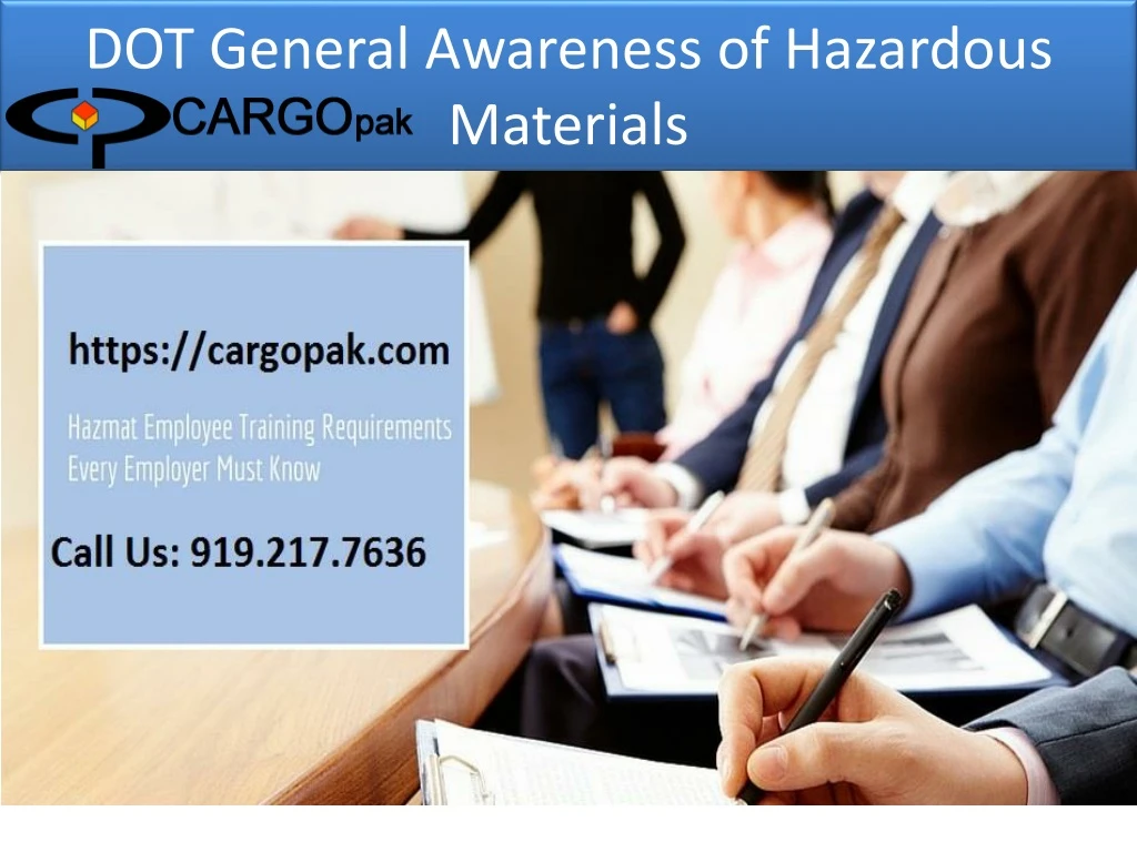 dot general awareness of hazardous materials