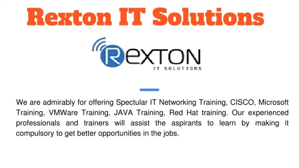 Get AWS training In Noida from Rextonitsolutions to Heighten Your Career!!