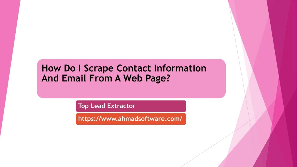 how do i scrape contact information and email