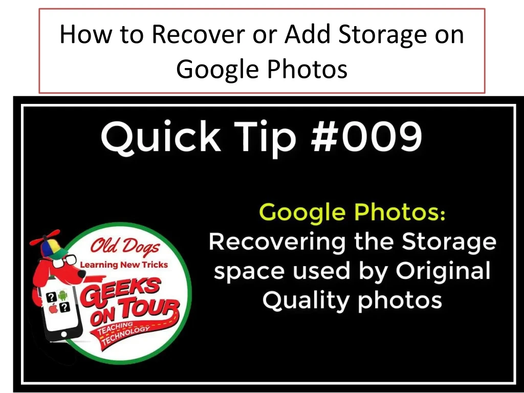 how to recover or add storage on google photos