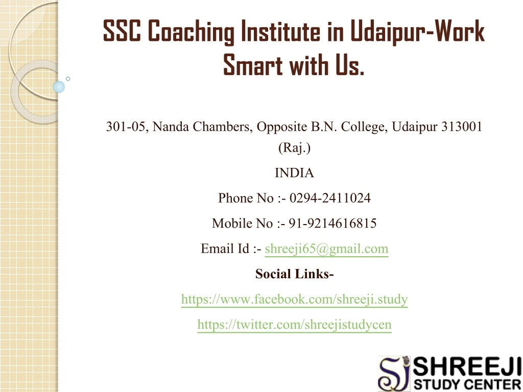 ssc coaching institute in udaipur work smart with us