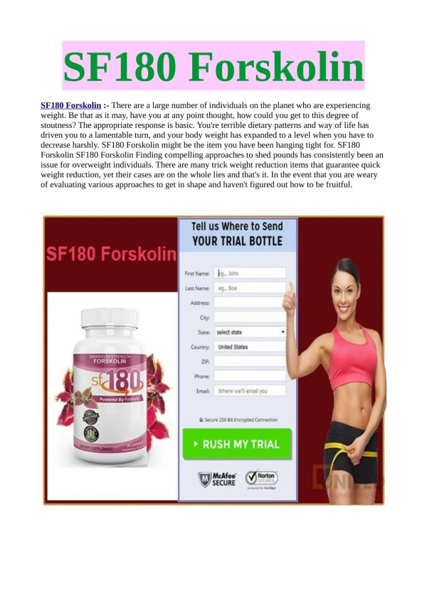Warning: These 10 Mistakes Will Destroy Your SF180 Forskolin