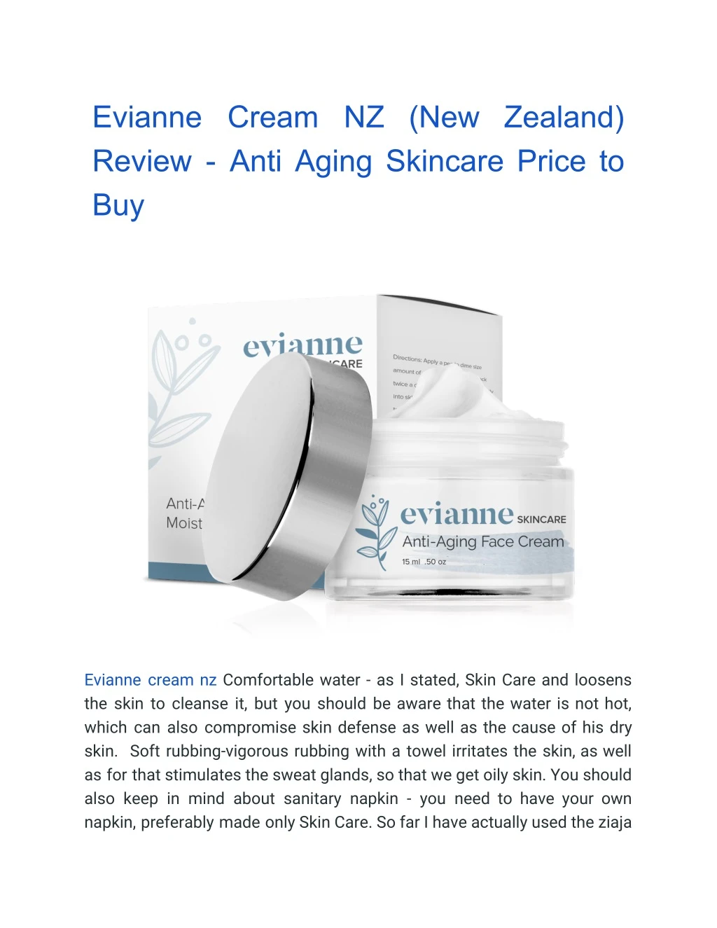 evianne cream nz new zealand review anti aging
