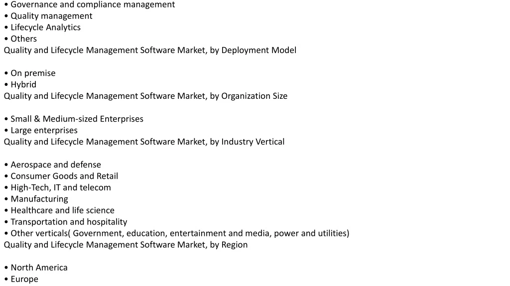 quality and lifecycle management software market