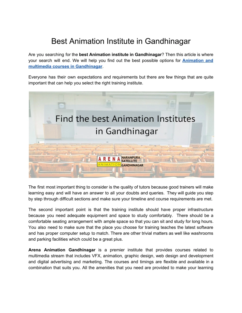 best animation institute in gandhinagar