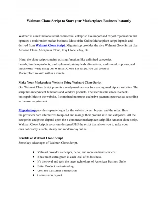Walmart Clone Script to Start your Marketplace Business Instantly