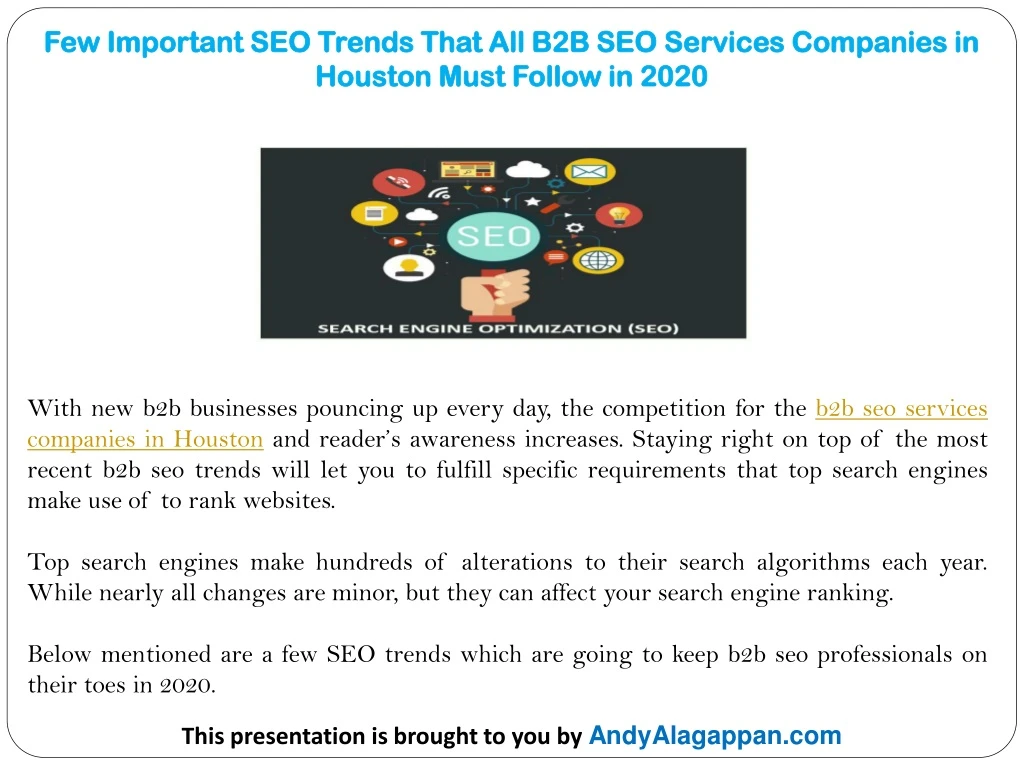 few important seo trends that all b2b seo services companies in houston must follow in 2020