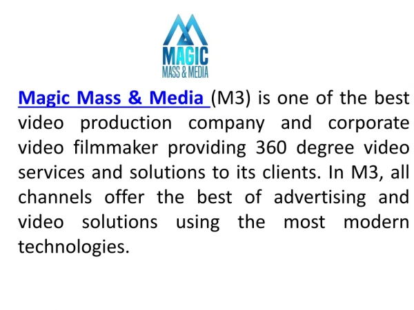 Magic Mass and Media - Best Creative Advertising Company in Bangalore