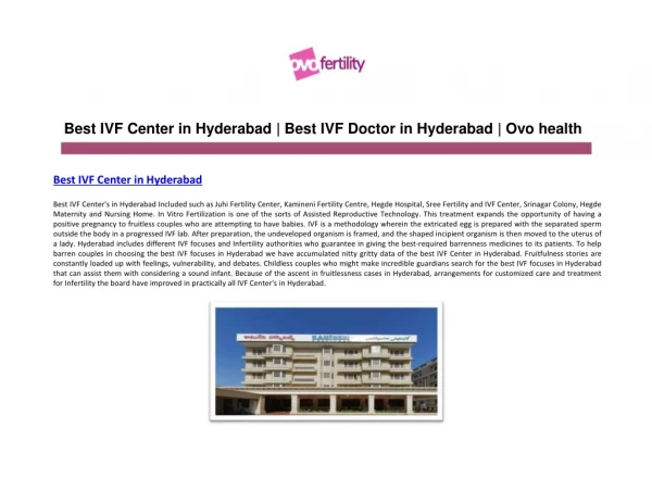 Best IVF Center in Hyderabad |15 Best Gynecologists in Hyderabad | OVO Health
