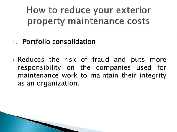 How to reduce your exterior property maintenance costs | IMS People
