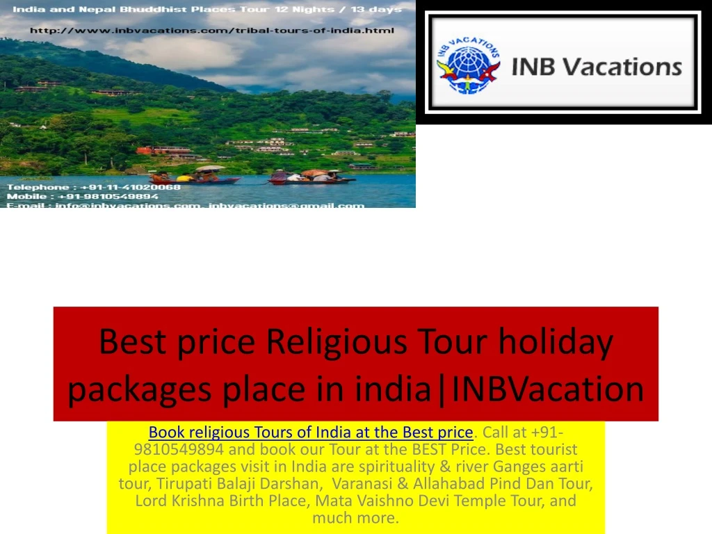 best price religious tour holiday packages place in india inbvacation