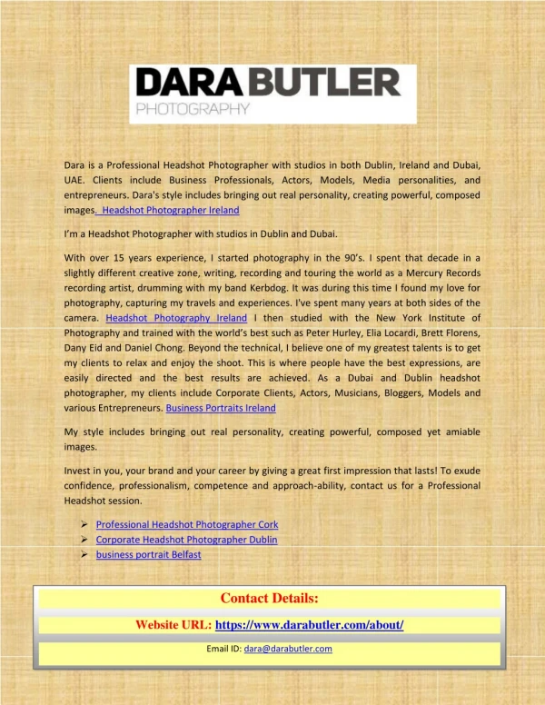 dara is a professional headshot photographer with