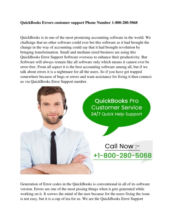 QuickBooks Errors customer support Phone Number 1-800-280-5068