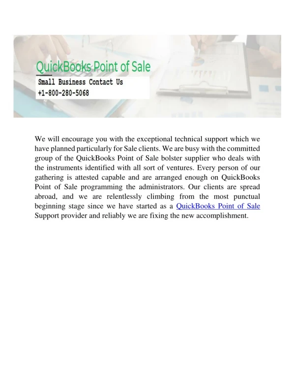 Quickbooks Point Of Sale helpline  1-800-280-5068 24/7 Quick Support Numbers