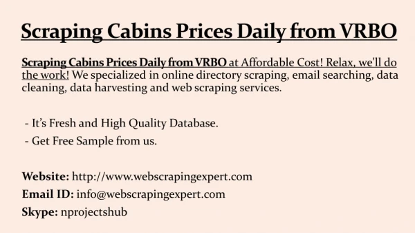 Scraping Cabins Prices Daily from VRBO