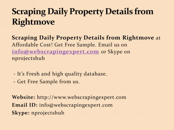 scraping daily property details from rightmove
