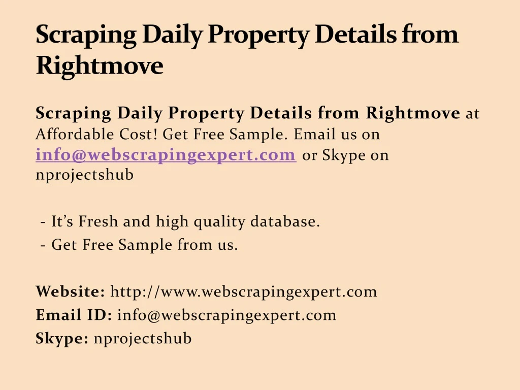 scraping daily property details from rightmove