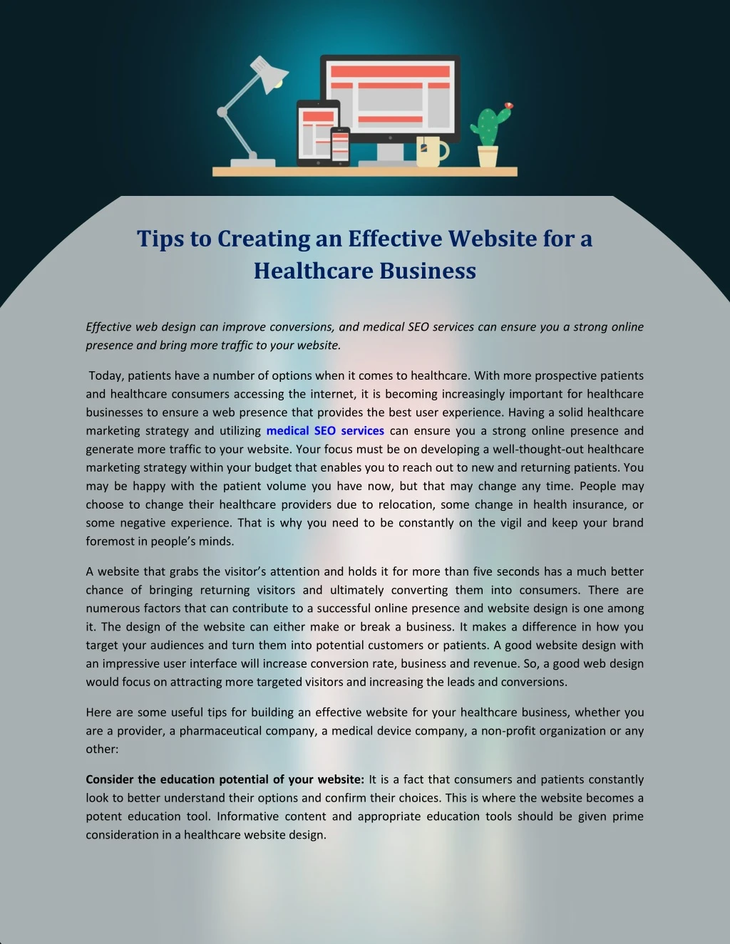 tips to creating an effective website
