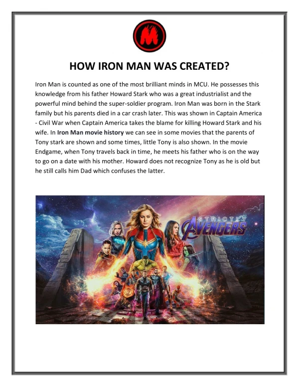 HOW IRON MAN WAS CREATED?