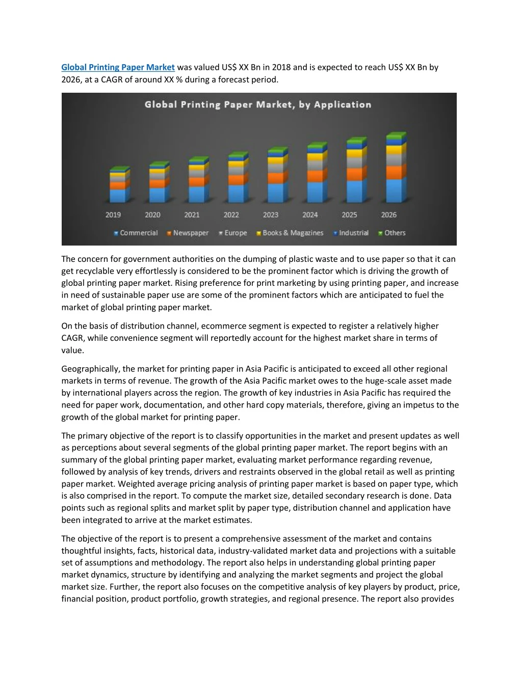 global printing paper market was valued