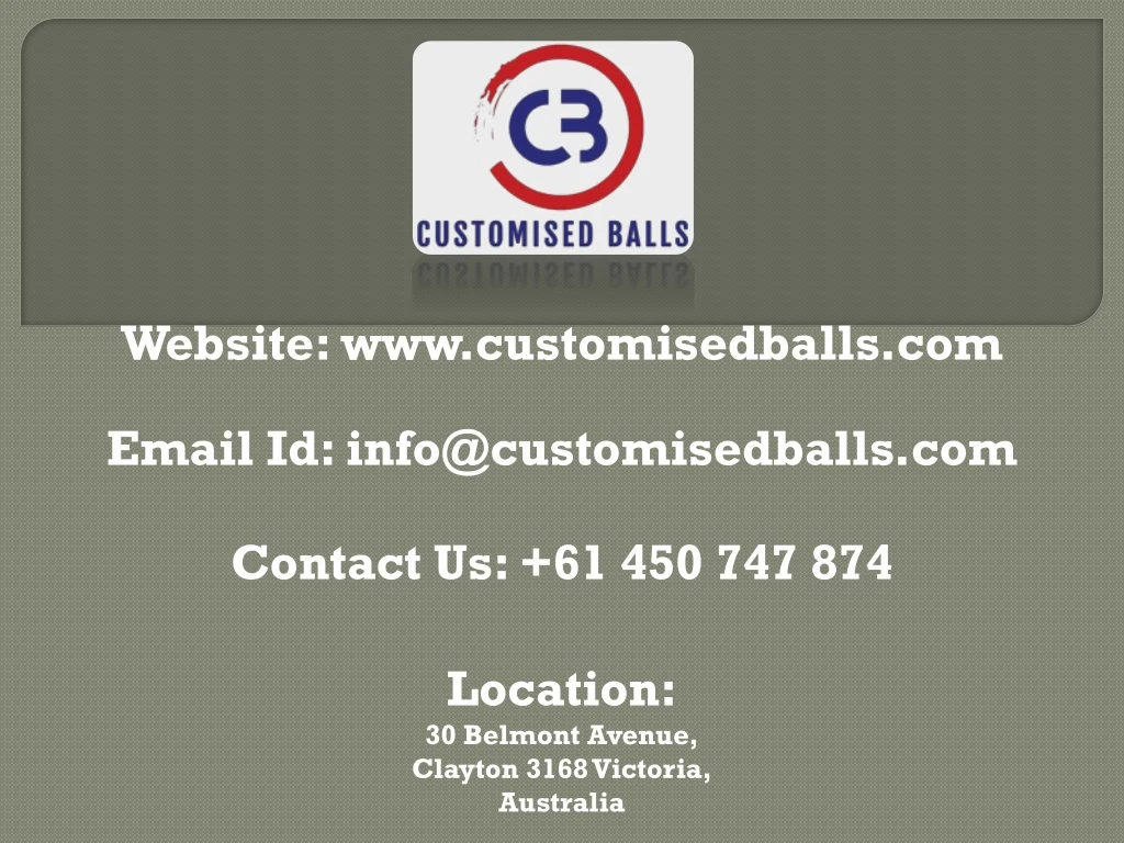 website www customisedballs com