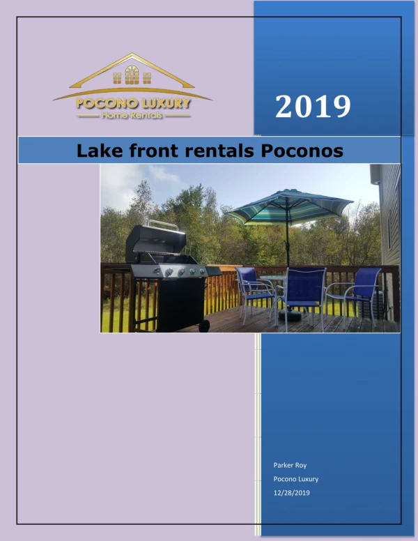 Lake front rentals Poconos