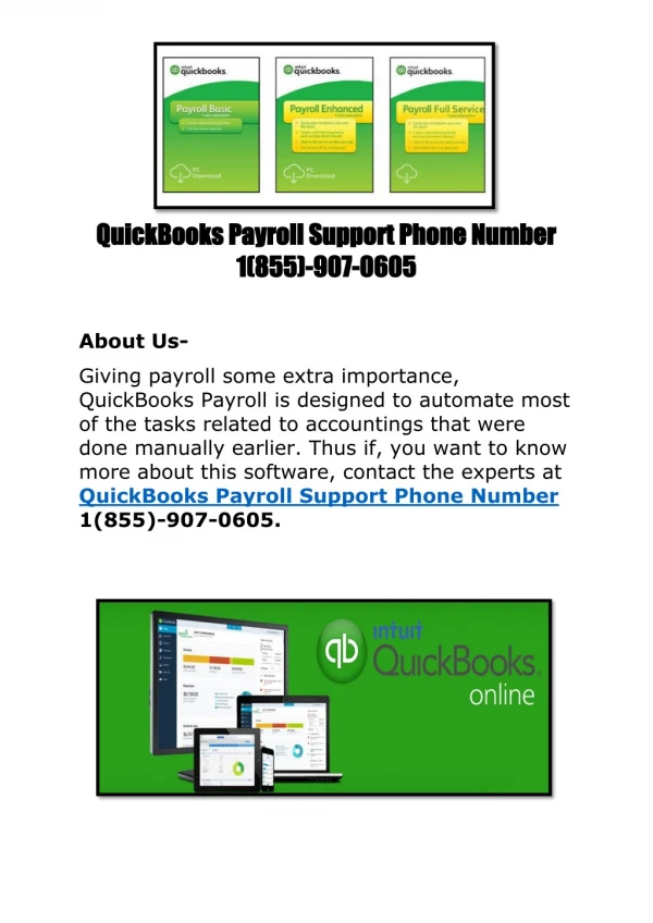 quickbooks payroll support phone number