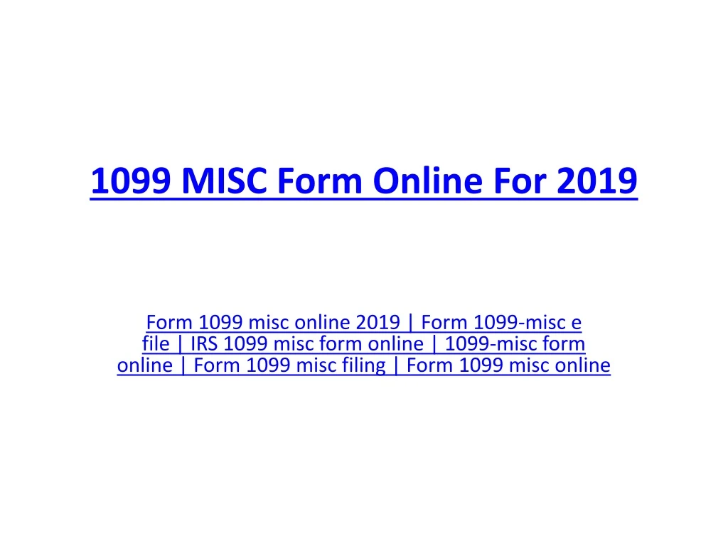 1099 misc form online for 2019