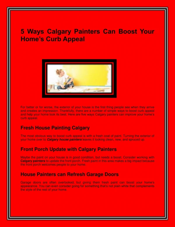 5 Ways Calgary Painters Can Boost Your Home’s Curb Appeal