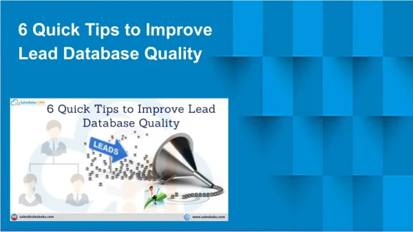 6 quick tips to improve lead database quality