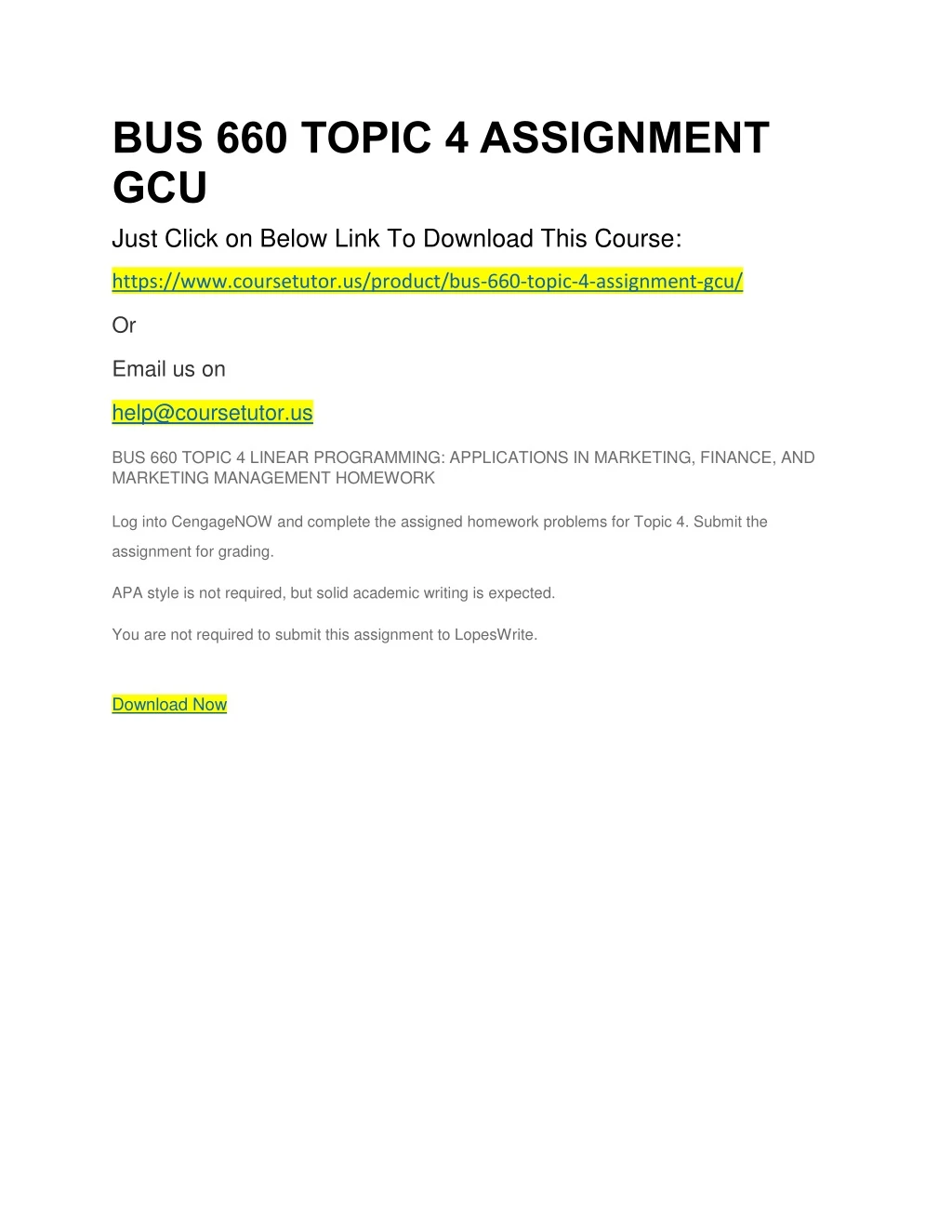 bus 660 topic 4 assignment gcu just click