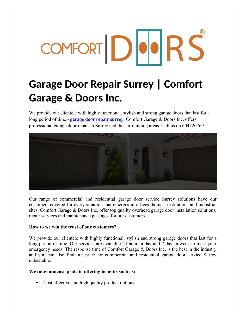 garage door repair surrey comfort garage doors inc