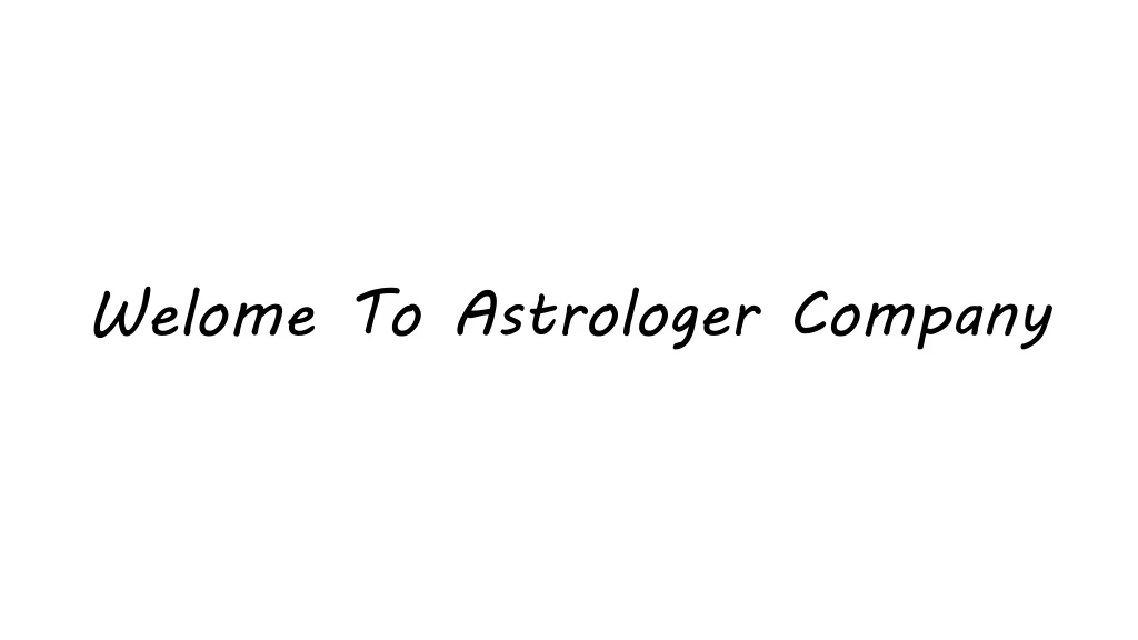 welome to astrologer company