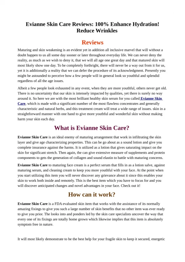 Evianne Skin Care