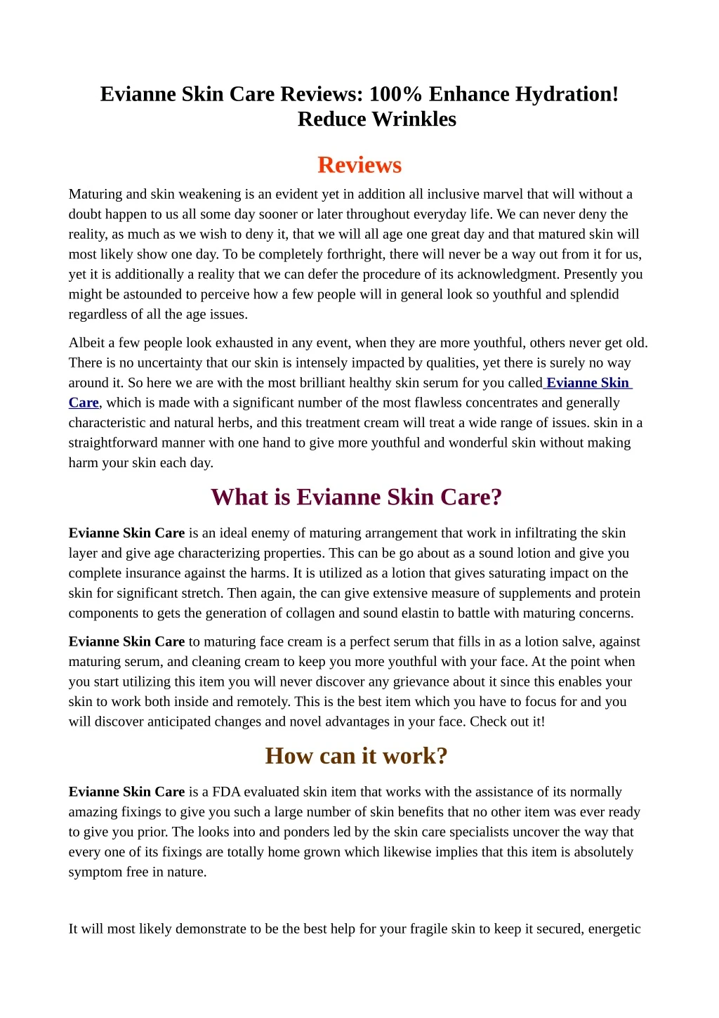 evianne skin care reviews 100 enhance hydration