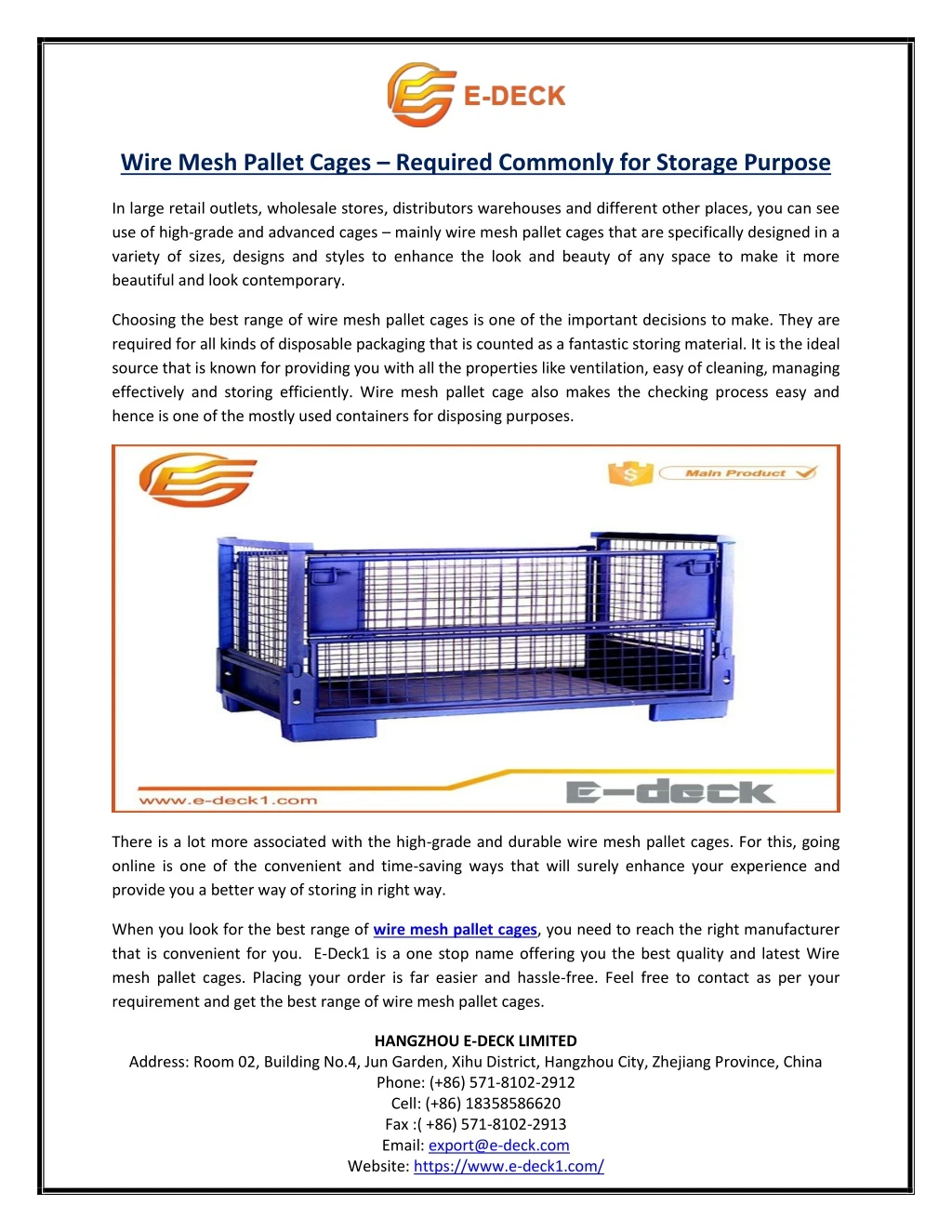 wire mesh pallet cages required commonly