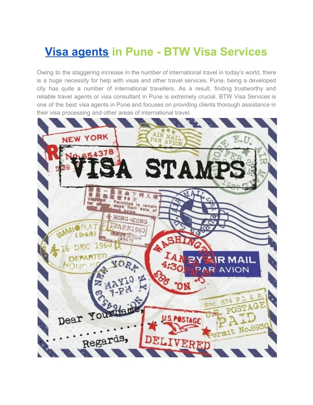 visa agents in pune btw visa services