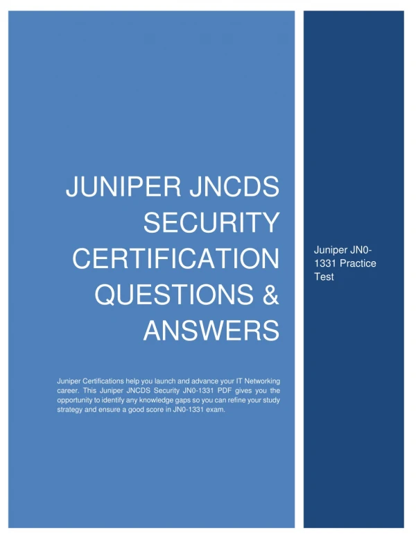 juniper jncds security certification questions