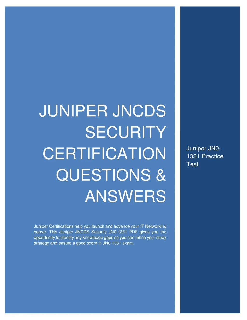 juniper jncds security certification questions