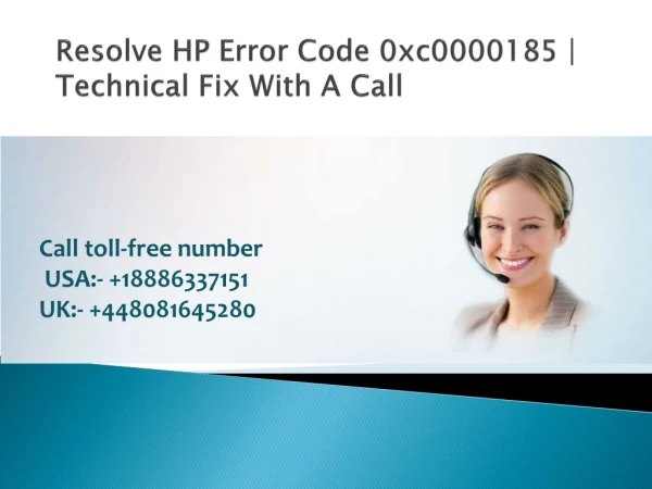 HP Error Code 0xc0000185